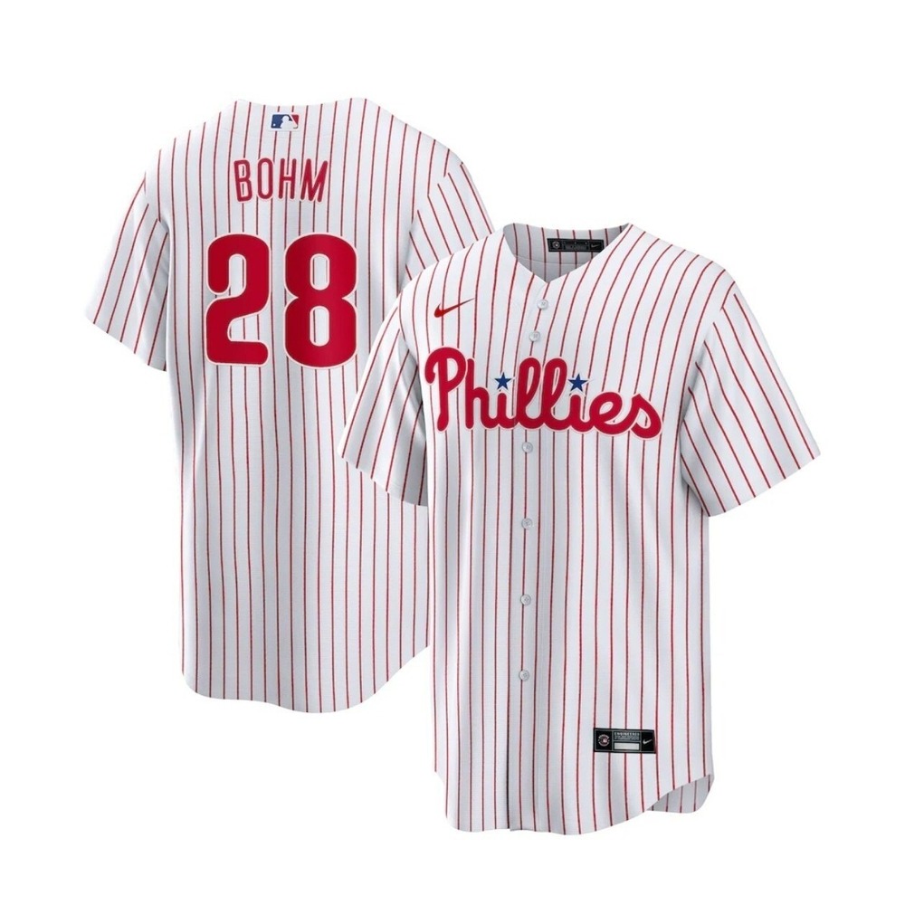 Mens Large Alec Bohm #28 Philadelphia Phillies MLB Stitch Jersey White Large NWT